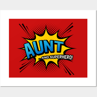 Aunt & Superhero - Comic Book Style Auntie Gift Posters and Art